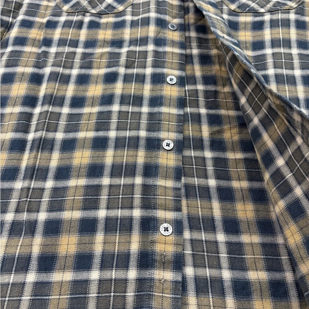 Kuhl Men's Casual Cotton Plaid Button Down Shirt Flannel - Black & Tan Size L